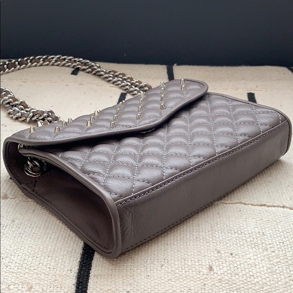 Studded Rebecca Minkoff flap chain bag, grey - Picture 2 of 9